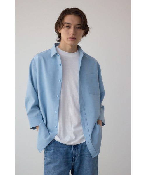 AZUL by moussy（アズールバイマウジー）の「テックリネン7分袖シャツ（シャツ/ブラウス・メンズ・ホワイト/ミント/ライトブルー/ブラック系その他・MEDIUM/LARGE）」の14枚目の写真