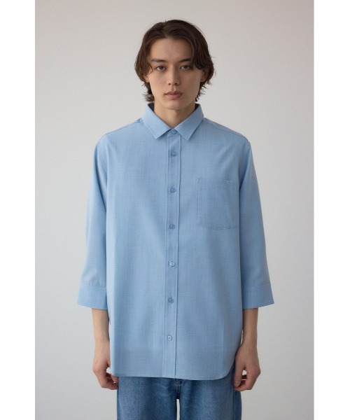 AZUL by moussy（アズールバイマウジー）の「テックリネン7分袖シャツ（シャツ/ブラウス・メンズ・ホワイト/ミント/ライトブルー/ブラック系その他・MEDIUM/LARGE）」の16枚目の写真