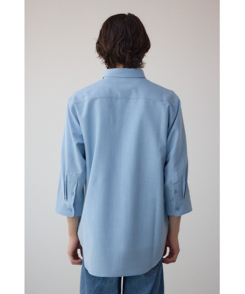 AZUL by moussy（アズールバイマウジー）の「テックリネン7分袖シャツ（シャツ/ブラウス・メンズ・ホワイト/ミント/ライトブルー/ブラック系その他・MEDIUM/LARGE）」の5枚目の写真