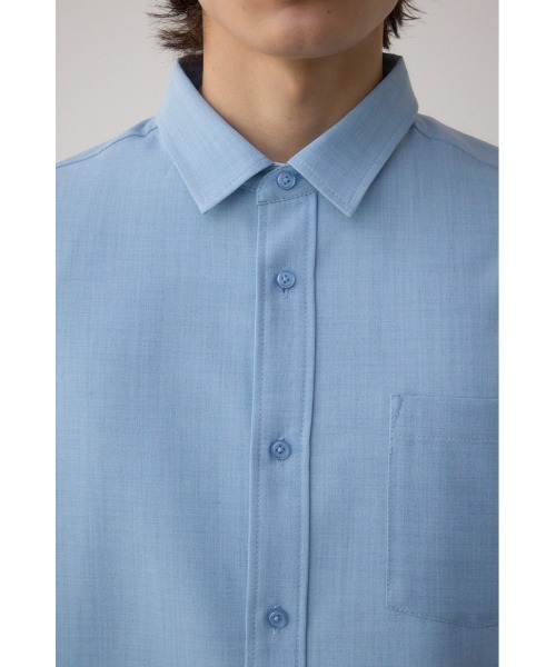 AZUL by moussy（アズールバイマウジー）の「テックリネン7分袖シャツ（シャツ/ブラウス・メンズ・ホワイト/ミント/ライトブルー/ブラック系その他・MEDIUM/LARGE）」の6枚目の写真