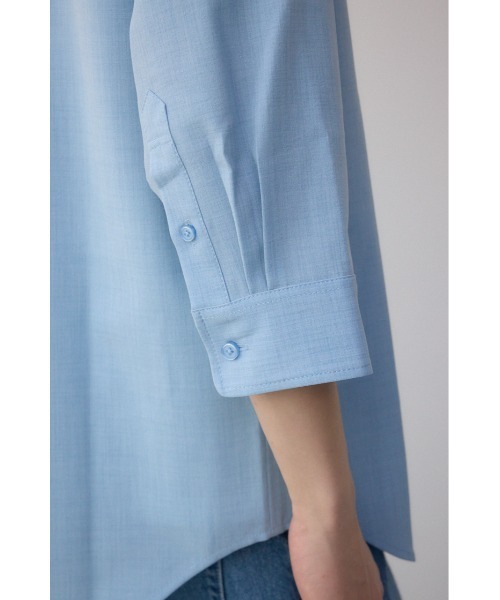 AZUL by moussy（アズールバイマウジー）の「テックリネン7分袖シャツ（シャツ/ブラウス・メンズ・ホワイト/ミント/ライトブルー/ブラック系その他・MEDIUM/LARGE）」の8枚目の写真