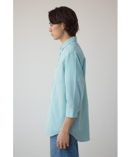 AZUL by moussy（アズールバイマウジー）の「テックリネン7分袖シャツ（シャツ/ブラウス・メンズ・ホワイト/ミント/ライトブルー/ブラック系その他・MEDIUM/LARGE）」の19枚目の写真