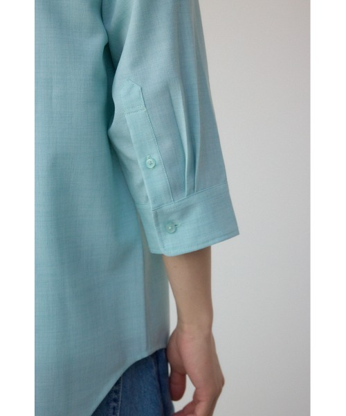 AZUL by moussy（アズールバイマウジー）の「テックリネン7分袖シャツ（シャツ/ブラウス・メンズ・ホワイト/ミント/ライトブルー/ブラック系その他・MEDIUM/LARGE）」の11枚目の写真