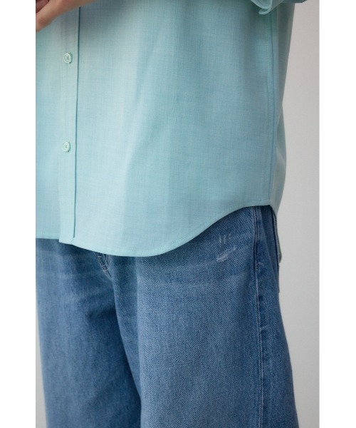 AZUL by moussy（アズールバイマウジー）の「テックリネン7分袖シャツ（シャツ/ブラウス・メンズ・ホワイト/ミント/ライトブルー/ブラック系その他・MEDIUM/LARGE）」の12枚目の写真