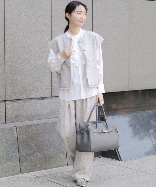 CHIGNON(シニヨン)の「ツィードフレンチベスト(その他アウター・レディース・アイボリー/ブラック・FREE)」の6枚目の写真