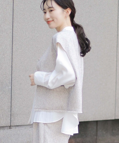 CHIGNON(シニヨン)の「ツィードフレンチベスト(その他アウター・レディース・アイボリー/ブラック・FREE)」の8枚目の写真