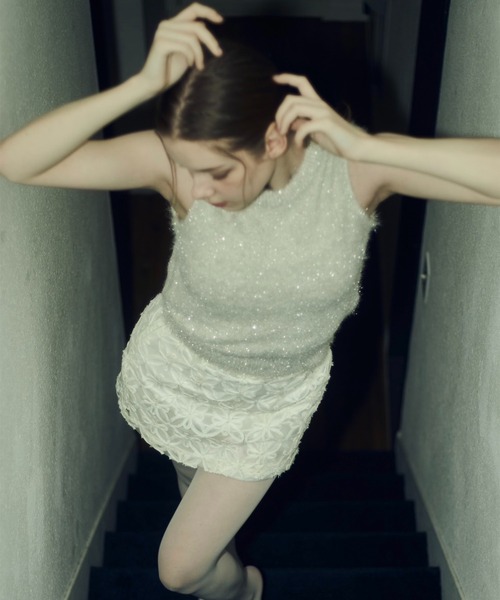 Luan(ルアン)の「【Luan】LACE MINI SKIRT/レースミニスカート(スカート・レディース・ホワイト/ブラック・1/0)」の4枚目の写真