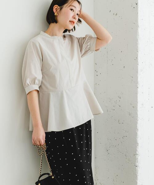 セール】F by ROSSO スタンドカラーペプラムブラウス（シャツ/ブラウス