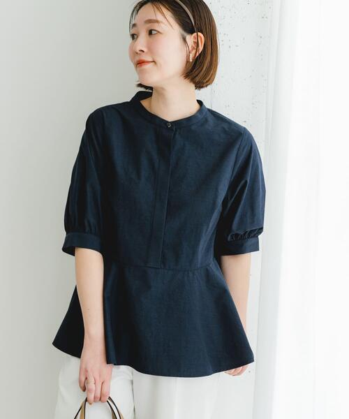 セール】F by ROSSO スタンドカラーペプラムブラウス（シャツ/ブラウス