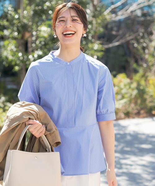 セール】F by ROSSO スタンドカラーペプラムブラウス（シャツ/ブラウス