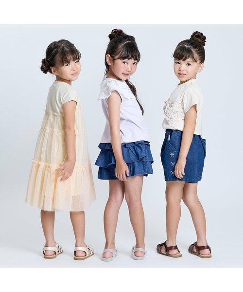 Seraph（セラフ）の「【ジュニア対応】チュールワンピース（ワンピース・キッズ・アイボリー/チャコール・80/90/100/110/120/130/140）」の6枚目の写真