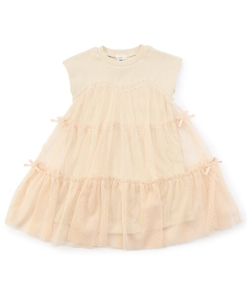 Seraph（セラフ）の「【ジュニア対応】チュールワンピース（ワンピース・キッズ・アイボリー/チャコール・80/90/100/110/120/130/140）」の8枚目の写真