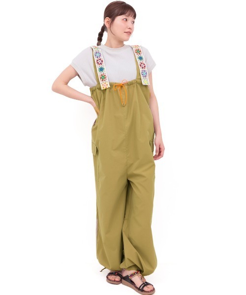 新品＊チチカカ＊クロシェコンビリップストップサロペットパンツ クロシェコンビリップストップサロペットパンツ（サロペット