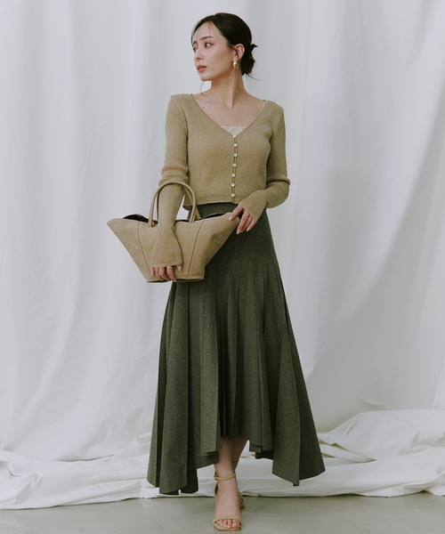 anuans（アニュアンス）の「シアーラメリブニットカーディガン