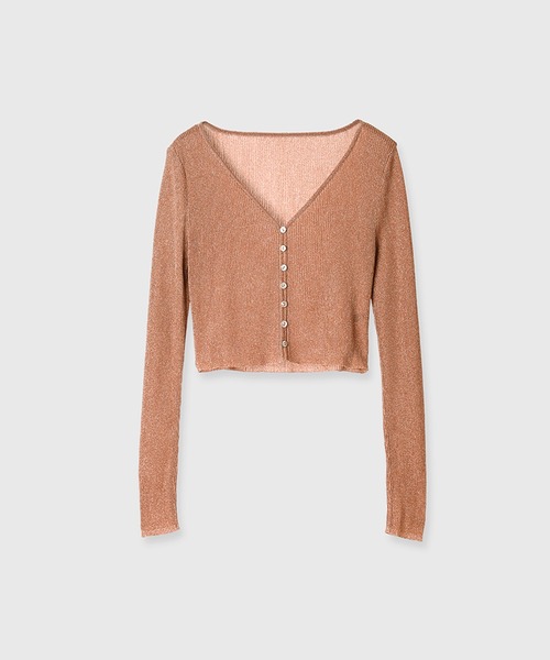 anuans（アニュアンス）の「シアーラメリブニットカーディガン