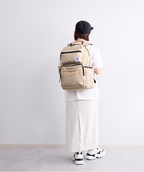 ace. ナイロン ベージュ リュック ナイロンリュック レディース 本革 撥水 ゴールド金具グレージュ