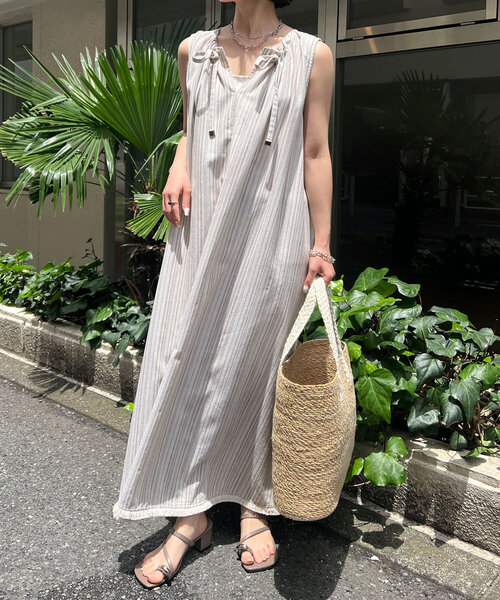 専用です。Jena espace merveilleuxリネンリボンワンピースY セール】【全骨格褒められ／体型カバー】2WAYリネンリボン