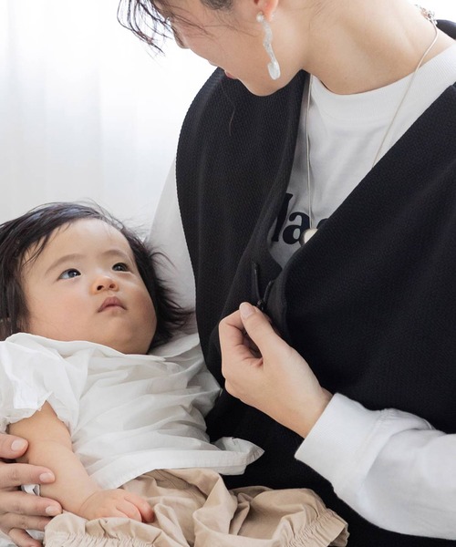 フェリシモMama（フェリシモママ）の「【上下セット】Ｍｏｒｅｄｄｅ　マタニティから産後も使える　２ーＷＡＹカットソーセットアップ（マタニティウェア/グッズ・レディース・グレイッシュベージュ/ブラック・LL/L/M）」の17枚目の写真