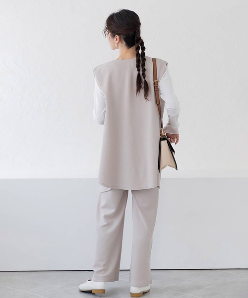 フェリシモMama（フェリシモママ）の「【上下セット】Ｍｏｒｅｄｄｅ　マタニティから産後も使える　２ーＷＡＹカットソーセットアップ（マタニティウェア/グッズ・レディース・グレイッシュベージュ/ブラック・LL/L/M）」の15枚目の写真