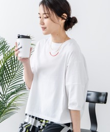 【汗染みの目立ちにくいTシャツ ZEROSTAIN/ゼロステイン】バルーン袖Tシャツ 撥水・防汚加工 バルーンスリーブ 脇汗対策 大人カジュアル
