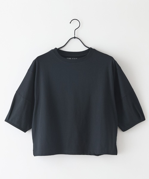fort point(フォーポイント)の「【汗染みの目立ちにくいTシャツ ZEROSTAIN/ゼロステイン】バルーン袖Tシャツ 撥水・防汚加工 バルーンスリーブ 脇汗対策 大人カジュアル(Tシャツ/カットソー・レディース・スミクロ/ダークグリーン/ブラック/ホワイト/パープル・LARGE/MEDIUM)」の10枚目の写真