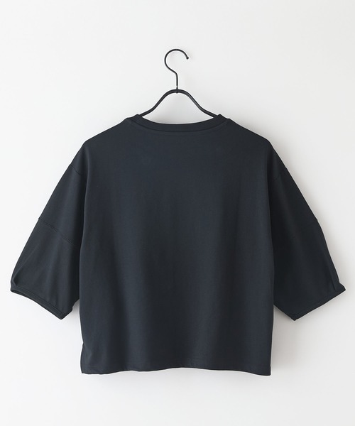 fort point(フォーポイント)の「【汗染みの目立ちにくいTシャツ ZEROSTAIN/ゼロステイン】バルーン袖Tシャツ 撥水・防汚加工 バルーンスリーブ 脇汗対策 大人カジュアル(Tシャツ/カットソー・レディース・スミクロ/ダークグリーン/ブラック/ホワイト/パープル・LARGE/MEDIUM)」の9枚目の写真
