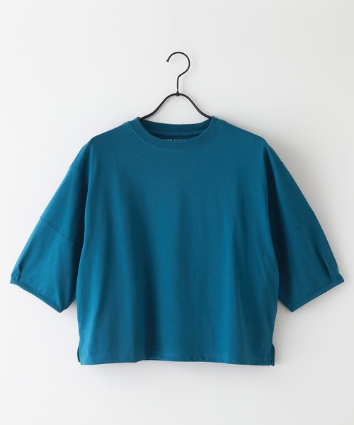 fort point(フォーポイント)の「【汗染みの目立ちにくいTシャツ ZEROSTAIN/ゼロステイン】バルーン袖Tシャツ 撥水・防汚加工 バルーンスリーブ 脇汗対策 大人カジュアル(Tシャツ/カットソー・レディース・スミクロ/ダークグリーン/ブラック/ホワイト/パープル・LARGE/MEDIUM)」の11枚目の写真