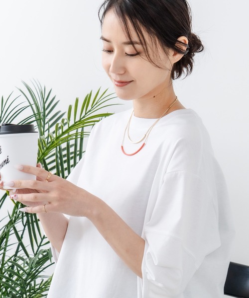 fort point(フォーポイント)の「【汗染みの目立ちにくいTシャツ ZEROSTAIN/ゼロステイン】バルーン袖Tシャツ 撥水・防汚加工 バルーンスリーブ 脇汗対策 大人カジュアル(Tシャツ/カットソー・レディース・スミクロ/ダークグリーン/ブラック/ホワイト/パープル・LARGE/MEDIUM)」の21枚目の写真