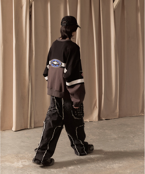 LIBERE（リベーレ）の「LIBERE リベーレ / HOCKEY JERSEY SWEAT ホッケージャージープルオーバービッグシルエットスウェット / 251236-251237（スウェット・メンズ・チャコール/ブルー・MEDIUM/SMALL/LARGE）」の16枚目の写真