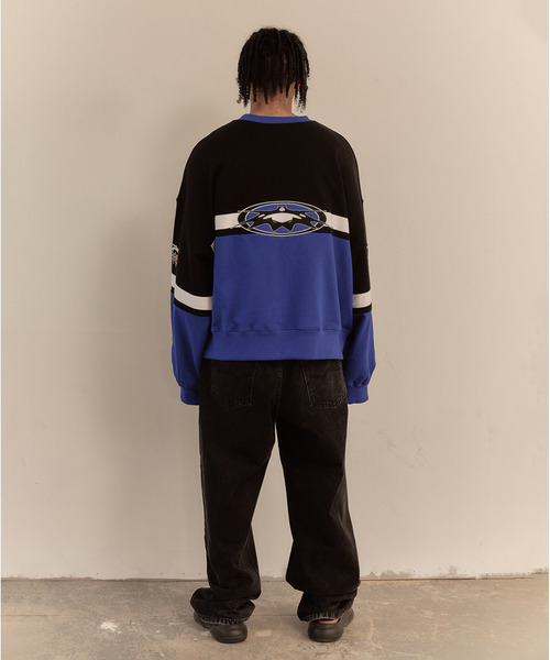 LIBERE（リベーレ）の「LIBERE リベーレ / HOCKEY JERSEY SWEAT ホッケージャージープルオーバービッグシルエットスウェット / 251236-251237（スウェット・メンズ・チャコール/ブルー・MEDIUM/SMALL/LARGE）」の13枚目の写真