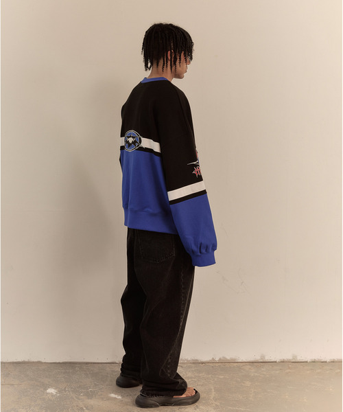 LIBERE（リベーレ）の「LIBERE リベーレ / HOCKEY JERSEY SWEAT ホッケージャージープルオーバービッグシルエットスウェット / 251236-251237（スウェット・メンズ・チャコール/ブルー・MEDIUM/SMALL/LARGE）」の12枚目の写真