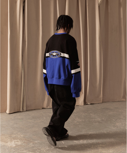 LIBERE（リベーレ）の「LIBERE リベーレ / HOCKEY JERSEY SWEAT ホッケージャージープルオーバービッグシルエットスウェット / 251236-251237（スウェット・メンズ・チャコール/ブルー・MEDIUM/SMALL/LARGE）」の3枚目の写真