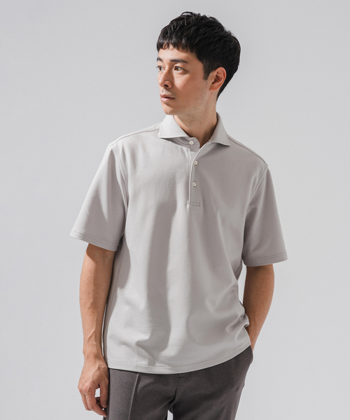 EDIFICE（エディフィス）の「"吸水速乾＆イージーケア" 36ゲージ ツイリードライ ポロシャツ（ポロシャツ・メンズ・カーキ/グレー/ライトグレー/ダークブルー・X-LARGE/LARGE/MEDIUM/SMALL）」の17枚目の写真