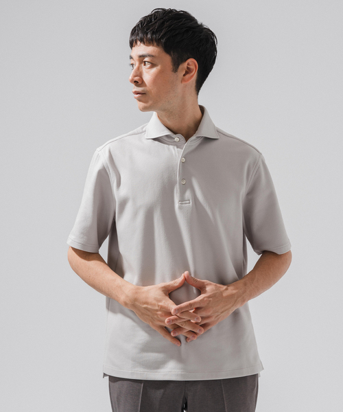 EDIFICE（エディフィス）の「"吸水速乾＆イージーケア" 36ゲージ ツイリードライ ポロシャツ（ポロシャツ・メンズ・カーキ/グレー/ライトグレー/ダークブルー・X-LARGE/LARGE/MEDIUM/SMALL）」の19枚目の写真