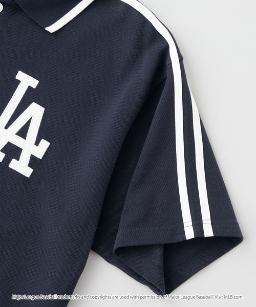MLB(メジャーリーグベースボール)の「MLB/メジャーリーグベースボール 別注 ワッペン刺繍 サイドライン鹿の子ポロシャツ(ポロシャツ・レディース・ホワイト/ネイビー/ブラック/アッシュブラウン・S/M/L)」の17枚目の写真