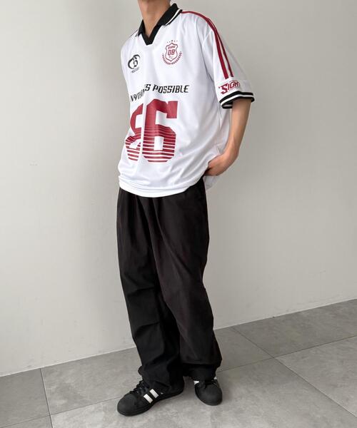 WEGO（ウィゴー）の「WEGO/ナンバリングサッカーT(SS)（Tシャツ/カットソー・メンズ・ホワイト/レッド/ネイビー/ブラック・MEDIUM/LARGE）」の8枚目の写真