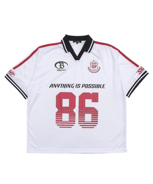 WEGO（ウィゴー）の「WEGO/ナンバリングサッカーT(SS)（Tシャツ/カットソー・メンズ・ホワイト/レッド/ネイビー/ブラック・MEDIUM/LARGE）」の17枚目の写真