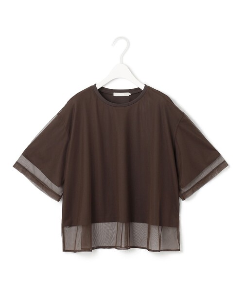 ICB(アイシービー)の「チュールレイヤード カットソー(Tシャツ/カットソー・レディース・ダークブラウン系/アイボリー系/ブラック系・LARGE/X-LARGE)」の14枚目の写真