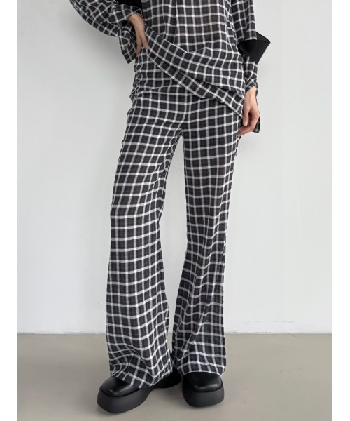 Didot.showroom(ディドット ショールーム)の「【DIDOT.】シアーチェックイージーパンツ(その他パンツ・レディース・ベージュ/チャコール/アイボリー・FREE)」の1枚目の写真