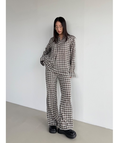 Didot.showroom(ディドット ショールーム)の「【DIDOT.】シアーチェックイージーパンツ(その他パンツ・レディース・ベージュ/チャコール/アイボリー・FREE)」の13枚目の写真