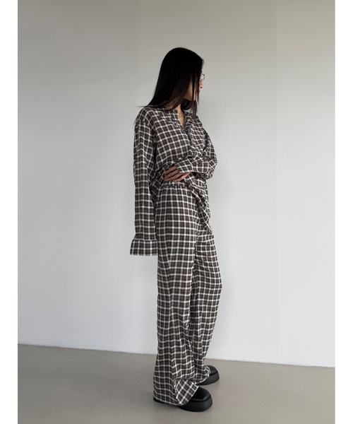 Didot.showroom(ディドット ショールーム)の「【DIDOT.】シアーチェックイージーパンツ(その他パンツ・レディース・ベージュ/チャコール/アイボリー・FREE)」の16枚目の写真