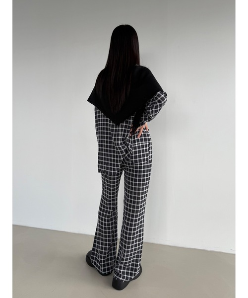 Didot.showroom(ディドット ショールーム)の「【DIDOT.】シアーチェックイージーパンツ(その他パンツ・レディース・ベージュ/チャコール/アイボリー・FREE)」の11枚目の写真