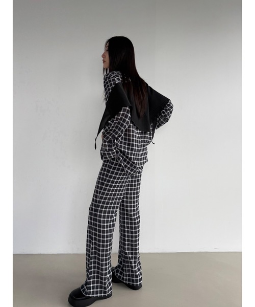 Didot.showroom(ディドット ショールーム)の「【DIDOT.】シアーチェックイージーパンツ(その他パンツ・レディース・ベージュ/チャコール/アイボリー・FREE)」の12枚目の写真