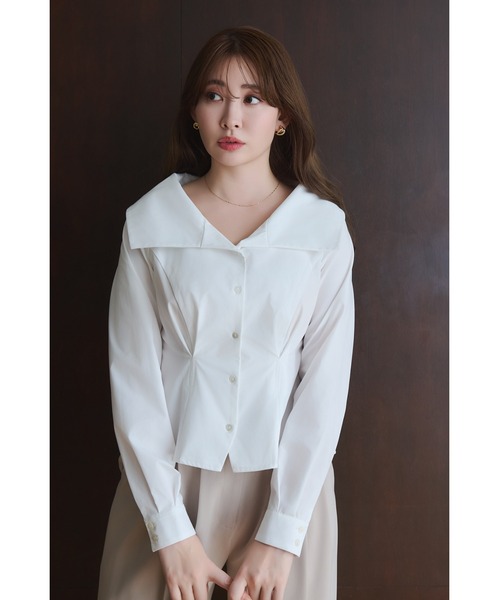 Her lip to Big Collar Tuck Blouse　Mサイズ Big Collar Tuck Blouse（シャツ/ブラウス）｜Her lip to（ハー