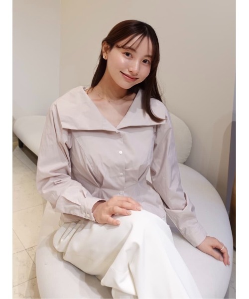 Her lip to Big Collar Tuck Blouse　Mサイズ Her lip to ブラウス シャツ Big Collar Tuck Blouse レディース