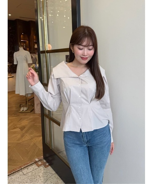 Her lip to Big Collar Tuck Blouse　Mサイズ Big Collar Tuck Blouse（シャツ/ブラウス）｜Her lip to（ハー