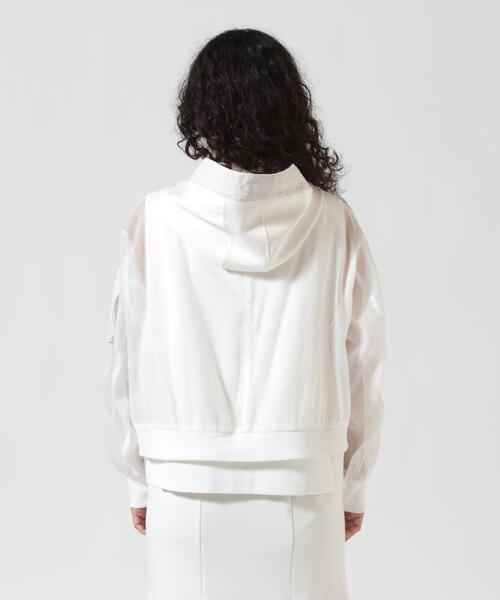 Risley（リズレー）の「Risley/リズレー/肩掛けMA-1フーディー（ブルゾン・レディース・ブラック/ホワイト・F）」の17枚目の写真