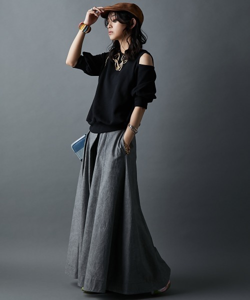 GEVS.(ジェイヴィス)の「肩開きデザインカットソー<大きいサイズ有>GEVS.(Tシャツ/カットソー・レディース・ブラック/キナリ・LL/3L/4L/5L/M/L)」の11枚目の写真