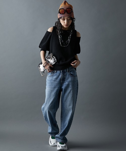 GEVS.(ジェイヴィス)の「肩開きデザインカットソー<大きいサイズ有>GEVS.(Tシャツ/カットソー・レディース・ブラック/キナリ・LL/3L/4L/5L/M/L)」の12枚目の写真