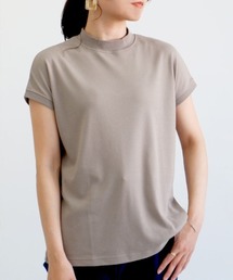 【手触りなめらかなスムース素材♪】モックネックTシャツ